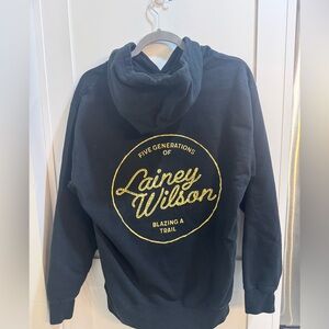 Lainey Wilson Concert Tour Hoodie - Black with Gold Script MEDIUM